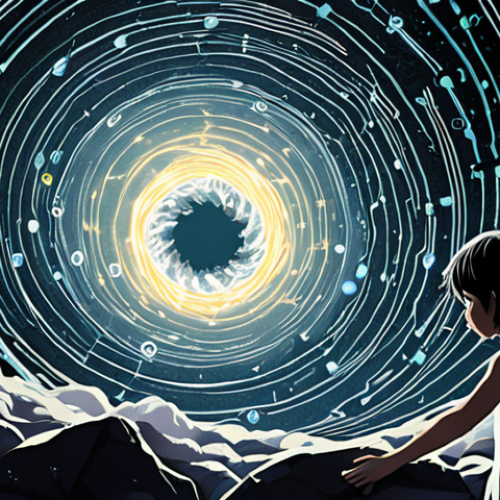 **Prompt:** A figure, appearing stressed and overwhelmed, is surrounded by a chaotic, glowing maelstrom of digital data, charts, screens, and endless numbers, symbolizing information overload and analysis paralysis. Their gaze is lost amidst the digital noise. In the foreground, or subtly integrated, a soft, ethereal image of a child (like Himawari) joyfully reaching for a single, simple, natural object (e.g., a flower, a bright stone) amidst a serene, undigitalized space, representing pure, unburdened intuition being overshadowed. The contrast should be stark between the chaotic digital realm and the quiet intuitive one. Visual style: conceptual digital painting with high contrast and a slightly melancholic mood.